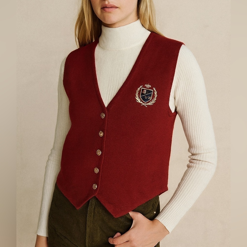 JH Collectibles Merino Wool Blend Vest Vintage Preppy Style (1005)